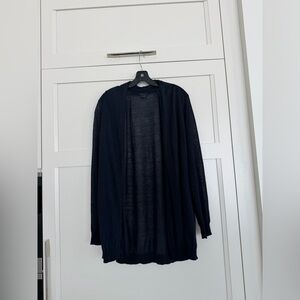 Theory Lightweight Blue Open Cardigan